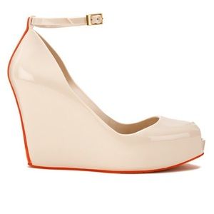 COPY - Melissa Patchuli III Beige Peep Toe Wedge ~Size 7
